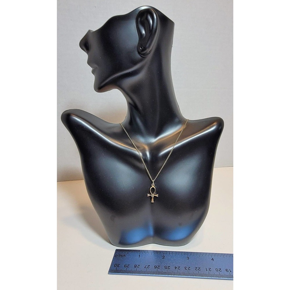 Ankh 12K GF Egyptian Cross pendant w 19" double link GF chain signed Marvel - Picture 7 of 8